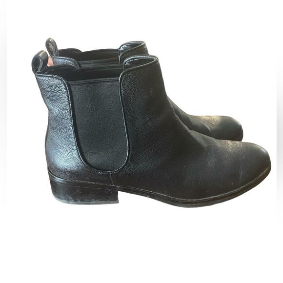 Cole Haan Landsman Wm’s Sz 8.5B Black Pebble Leather Goring Ankle Bootie Boots - Picture 3 of 7